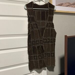 Brown Patchwork Vest